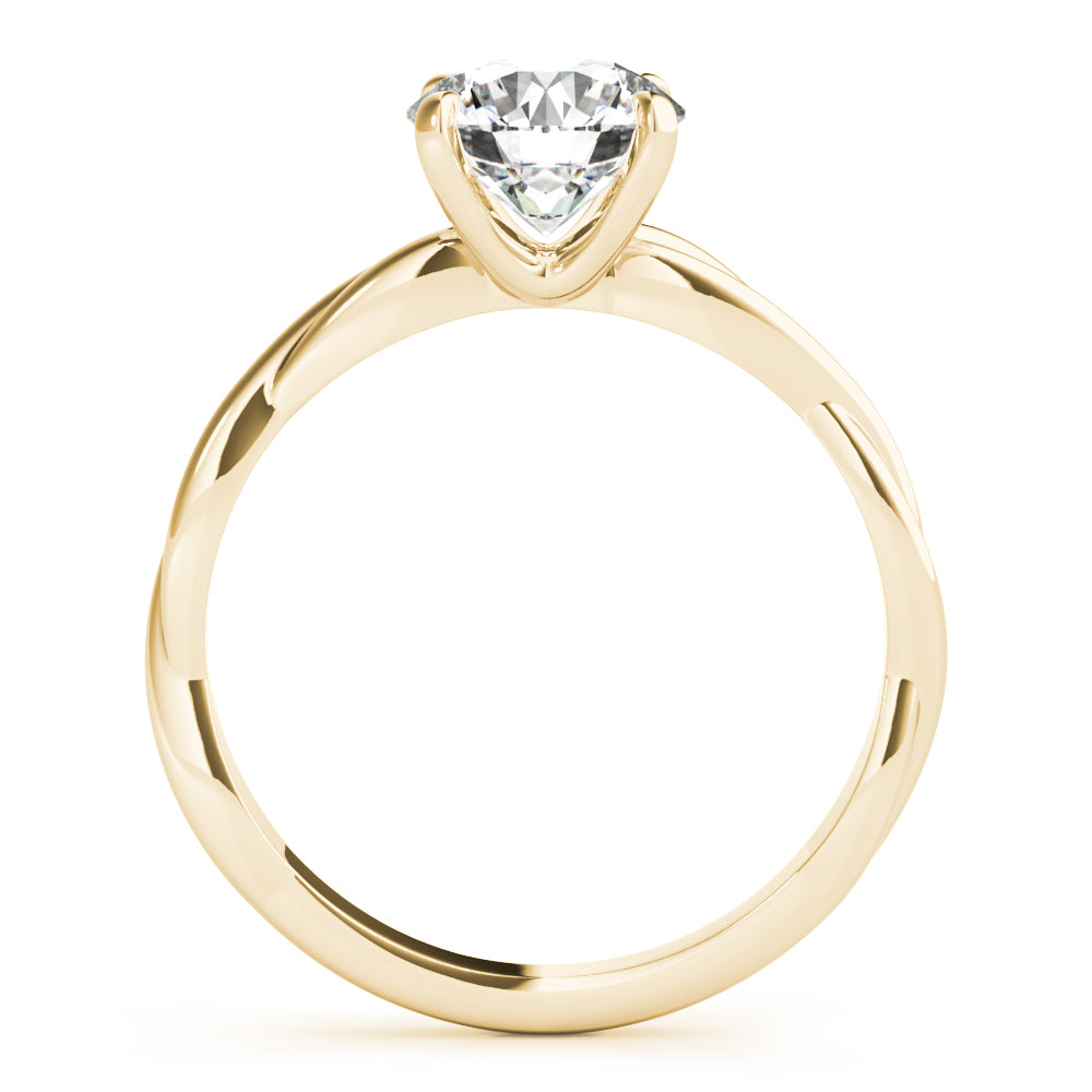 Twisted Vine Round Diamond Solitaire Engagement Ring-VIRABYANI